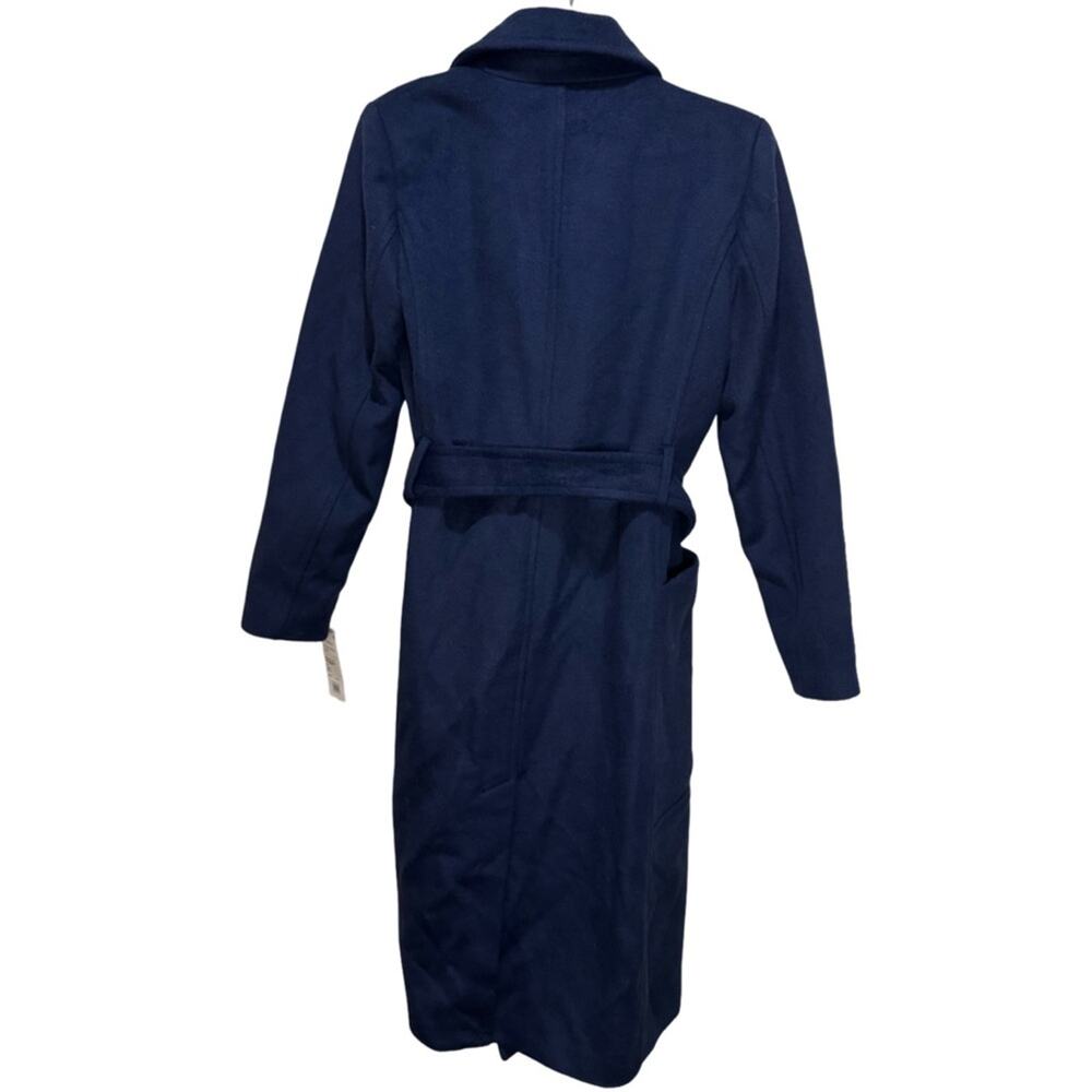 Bernardo Belted Wool Blend Longline Coat - Deep Navy Size XL - Picture 8 of 10